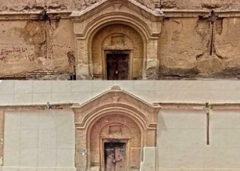 شهرداری تهران، سردر عمارت قاجاری را مخدوش کرد/ عکس