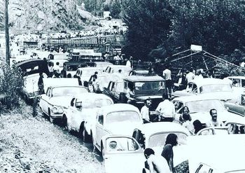 پمپ بنزینی در جاده چالوس؛ عکسی از ۶۶ سال پیش