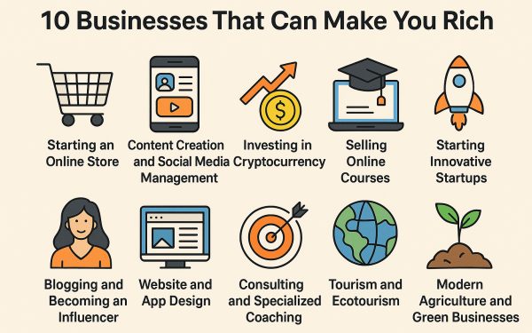 ۱۰ کسب‌وکار پولساز که می‌توانند شما را ثروتمند کنند 🚀
